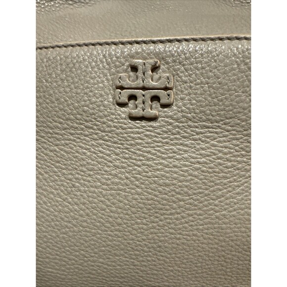 Tory Burch Britten Tote Gray Handbag Purse Shoulder Bag Pebbled Leather - Picture 13 of 15